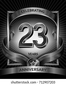 23 years anniversary design template for invitation, advertising, banner, vector design