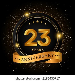 23 Years Anniversary Golden Anniversary Celebration Stock Vector ...