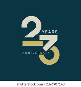 23 Years Anniversary Logo, 23 birthday,  Vector Template Design element for invitation, wedding, jubilee and greeting card illustration.