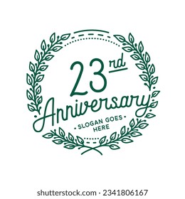 23 years anniversary logo collection. 23rd years anniversary celebration hand drawn logotype. Vector and illustration