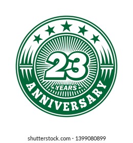 23 years anniversary. Anniversary logo design. Vector and illustration.