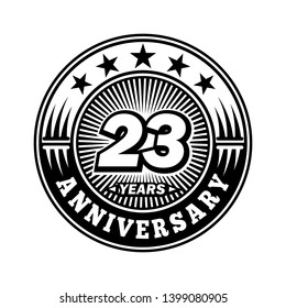 23 years anniversary. Anniversary logo design. Vector and illustration.