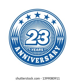 23 years anniversary. Anniversary logo design. Vector and illustration.