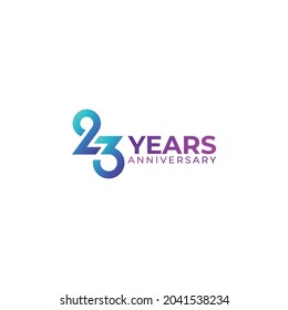 23 Years Anniversary Logo Number Vector Illustration