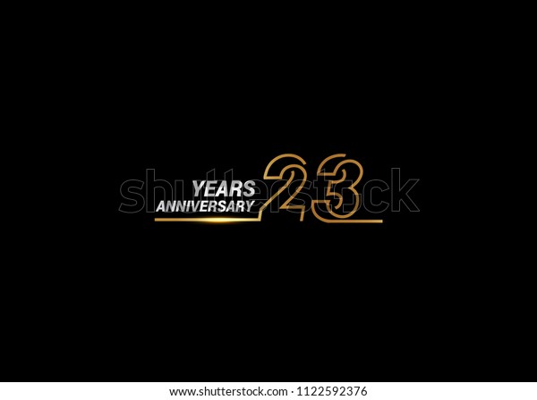 23 Years Anniversary Logotype Golden Colored Stock Vector Royalty Free