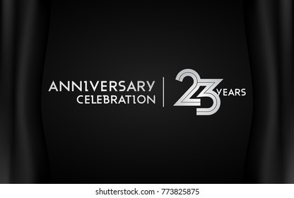 23 Years Anniversary Logotype with   Silver Multi Linear Number Isolated on Dark Background