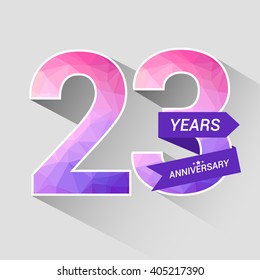 23 Years Anniversary with Low Poly Design