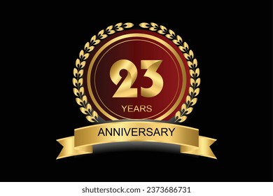 Icono vectorial de 23 años, logotipo. Elemento de diseño con número de estilo gráfico moderno para 23 años