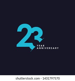 23 Years Anniversary Vector Template Design Illustration