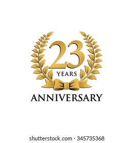 23 Years Anniversary Wreath Ribbon Logo 