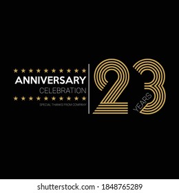 23 years old celebrating logo. happy anniversary 23th. Greetings celebrates.