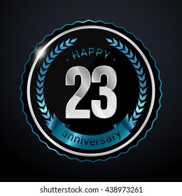 23 Years Silver anniversary logo, low poly design number