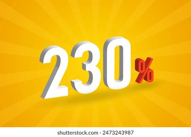 230% discount 3D text for sells and promotion.