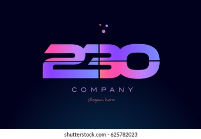 230 pink blue purple number digit numeral dots creative company logo vector icon design template