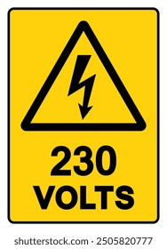 230 Volts Tag Symbol Sign,Vector Illustration, Isolate On White Background Label. EPS10