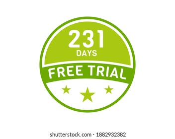 231 days free trial. 231 day Free trial badges