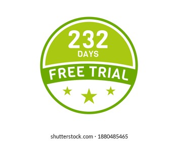 232 days free trial. 232 day Free trial badges