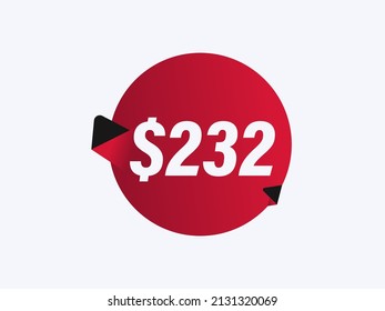 $232 USD sticker vector illustration