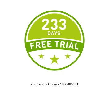 233 days free trial. 233 day Free trial badges