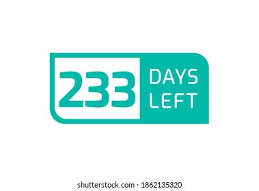 233 Days Left banner on white background, 233 Days Left to Go