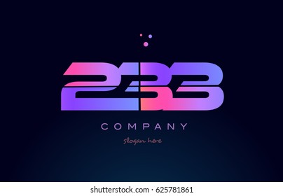 233 pink blue purple number digit numeral dots creative company logo vector icon design template