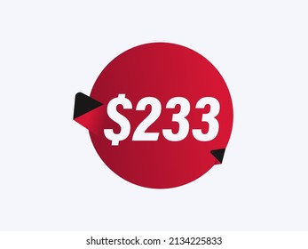 $233 USD sticker vector illustration