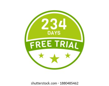 234 days free trial. 234 day Free trial badges