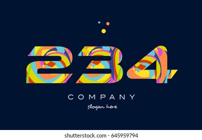 234 Number Digit Numeral Logo Colored: เวกเตอร์สต็อก (ปลอดค่าลิขสิทธิ์ ...