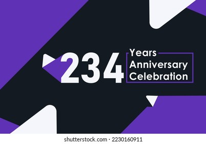 234 years anniversary celebration modern banner template design