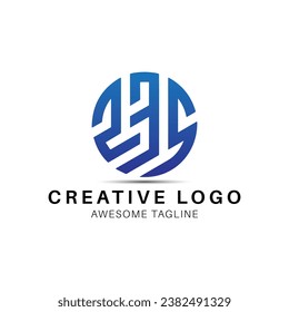 235 number round shape logo design icon