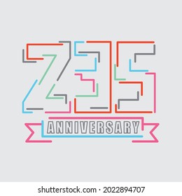 235th Years Anniversary Logo Birthday Celebration Abstract Design Vector Illustration.