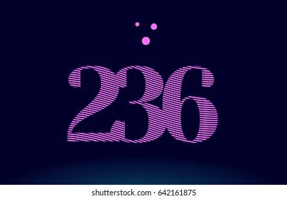 236 number digit logo pink line stripes magenta purple blue font creative text dots company vector icon design