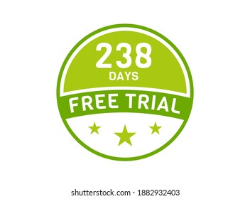 238 days free trial. 238 day Free trial badges