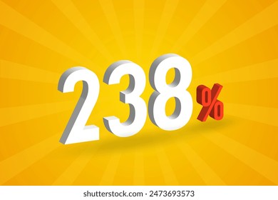 238% discount 3D text for sells and promotion.