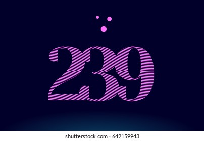 239 number digit logo pink line stripes magenta purple blue font creative text dots company vector icon design