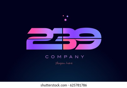 239 pink blue purple number digit numeral dots creative company logo vector icon design template