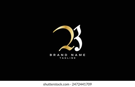 23B, 2B3, 32B, 3B2, B32, B23, 23, 32, 2B, B2, Abstraktes Logo-Design mit Monogrammbuchstaben