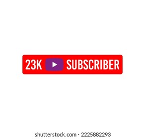 23K subscriber. Reddish violet. Banner art. Vector art. Vector illustration