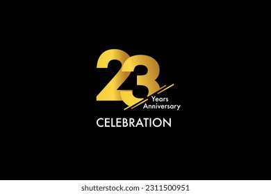 23rd, 23 years, 23 year anniversary gold color on black background abstract style logotype. anniversary with gold color isolated on black background, vector design for celebration vector