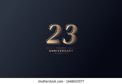 23rd anniversary background with illustrations with gold colored figures and the inscriptions below.