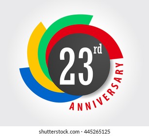 23rd Anniversary celebration background, 23 years anniversary card illustration - vector eps10