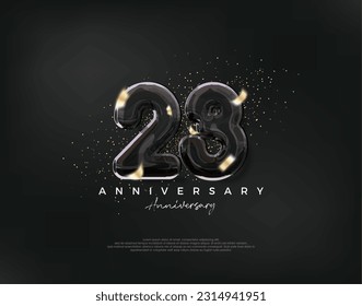 23rd anniversary celebration, vector design with luxury black balloons illustration. Premium vector background for greeting and celebration.
