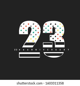 23rd Anniversary logo design template