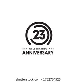 23rd anniversary logo design vector template