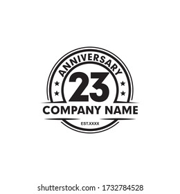 23rd anniversary logo design vector template