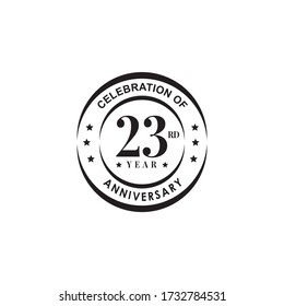23rd anniversary logo design vector template