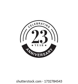 23rd anniversary logo design vector template