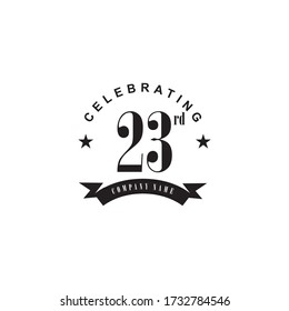 plantilla vectorial de diseño de logotipo con 23 años