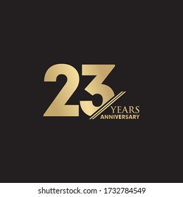 plantilla vectorial de diseño de logotipo con 23 años