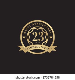23rd anniversary logo design vector template